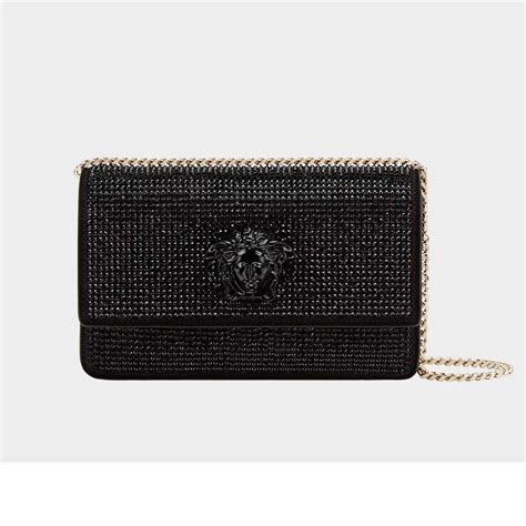 versace crystal palazzo evening bag|Versace black label purses.